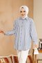 Striped Blue Hijab Shirt 52293m - 2