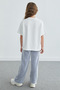 Striped Crew Neck Girls' 2-Piece Set - 5