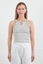 Halter Neckline Body with Striped Ring Detail - 6