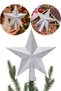 Christmas Pine Tree Top Ornament Shiny Silver Fluffy 3d Star Topper Ornament 17 cm