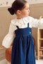 Denim Overalls for Girls Navy Blue - 5