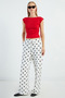 Polka Dot Tie-Waist Trousers