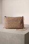 Wicker Portfolio Clutch Bag with Chain Strap
