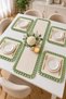 4-Person Ruffled Runner Set – 4 Square Placemats, 5-Piece Stylish Table Set - 2