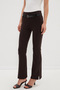 Belted Flare Pants with Slits in Diving Fabric - 7