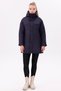 Women's Navy Blue Fleece Inside Furry Water and Windproof Hooded Winter Coat & Coat & Parka - 2