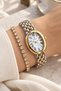 Original Women's Watch - 3 Atm Water Resistant - Gold Silver Color Steel Band - Japanese Movement - 2 Year Warranty - Gift Watch with Stylish Box Hmby2083C5