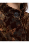 Velvet Camouflage Patterned Buttoned Pocketed Long Sleeve Stand Collar Jacket - 4
