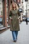 Elastic Waist Sleeve Folded Hooded Trench Coat