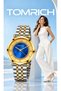 SERENZA Women’s Luxury Analog Quartz Watch, Blue Dial with Crystal Accents, Two-Tone Gold & Silver Stainless Steel Bracelet, Elegant Watch for Women, Gift for Women, TRS2115L - 5