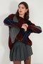 Oversize Fit Crew Neck Argyle Patterned Sweater Women's Sweater 4615578 - 6