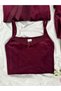 Plum Velvet Women's Pajamas Set with Dressing Gown - 9
