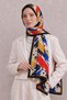 Retro 80s vintage abstract brush patterned saks soft cotton shawl - 2