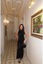 Leopard Print Long Satin Dress — Black - 5