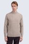 Mink Regular Fit Jacquard Quarter Turtleneck Sweater