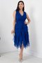 Double Breasted Collar Ruffle Short Dress 13399 - 5