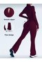 Burgundy-Premium - Trending Colors: Zipper-Front Top and High-Leg Flared Leggings Set - 5