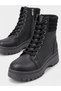 Women's Lace-Up Boots Black Leather - 3