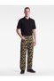 Cotton Comfortable Fit Pocketed Camouflage Patterned Baggy Jean Trousers