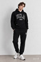 Jepsen Black Hooded Embroidered Fleece-Lined Standard Fit Men's Sweatshirt - 2