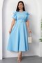 Atlas Dress with Ruffled Sleeves and Belt DKS1213