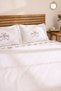 Ottalia 100% Cotton Cross-Stitch Embroidered Double Duvet Cover Set White - 7
