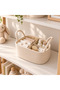 Baby Diaper Caddy & Organizer Basket with Removable Dividers Beige - 3
