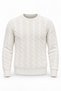 Leone Anti-Peeling Anti-Pilling Hairless Knitted Crew Neck Men's Sweater - Ecru