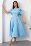 Atlas Dress with Ruffled Sleeves and Belt DKS1213 - 6