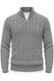 Bardem Braided Half-Zip Men's Knit Sweater - Smoked