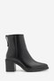 Women's Pointed Toe Zippered Thick Heeled Boots Belza Black - 3