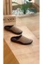 Anatomical Beige Women's Home Shoes Slippers Puff-Z36