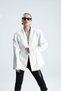 Nuit Belden Fitted White Jacket with Bird's Eye Detail - 4