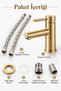 Sink Faucet Matte Gold Brushed Gold 304 Stainless Steel Open-Close Bathroom Faucet Stain Resistant - 7