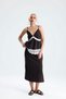 Canella Lace Detailed Strappy Blouse and Midi Skirt Brown Set - 5