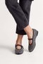 Women's Helmet Stoned Ballerina Shoes Mary Jane Tevila Black - 4