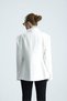 Nuit Belden Fitted White Jacket with Bird's Eye Detail - 3