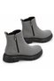 Men's Gray Suede Double-Zipper Ankle Boots, Comfortable for Everyday Wear, Ba0777. - 3