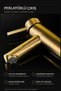 Sink Faucet Matte Gold Brushed Gold 304 Stainless Steel Open-Close Bathroom Faucet Stain Resistant - 5