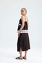 Canella Lace Detailed Strappy Blouse and Midi Skirt Brown Set - 4
