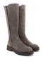 Women's Mink Suede Zippered Rubber Sole Genuine Leather Boots - 5