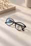 Leo- Blue Light Blocking Smoked Cat Eye Glasses Are Optically Compatible and Provide Comfort When Used with Computers and Televisions.