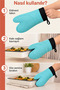 1 Pcs 100% Silicone Fireproof Non-Stick Silicone Oven Mitts Kitchen Gloves Heat Resistant Gloves - 6