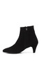 Women's Black Suede Zippered Pointed Toe Genuine Leather Boots - 5