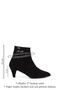 Women's Black Suede Zippered Pointed Toe Genuine Leather Boots - 3