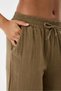 Women's Elastic Waist Wide Leg Muslin Trousers %100 Cotton Wide Wide-Leg Comfortable Office & Casual Style - 4