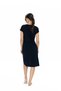 U.S. Polo Assn. 20028 Women's Navy Blue Short Sleeve Belted Patterned Nightgown - 4