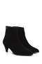 Women's Black Suede Zippered Pointed Toe Genuine Leather Boots - 4