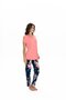 Women's Sleepwear Set with Cotton, V-Neck, Short Sleeve, Floral Print, Pockets - 4