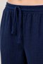 Women's Elastic Waist Wide Leg Muslin Trousers %100 Cotton Wide Wide-Leg Comfortable Office & Casual Style - 4